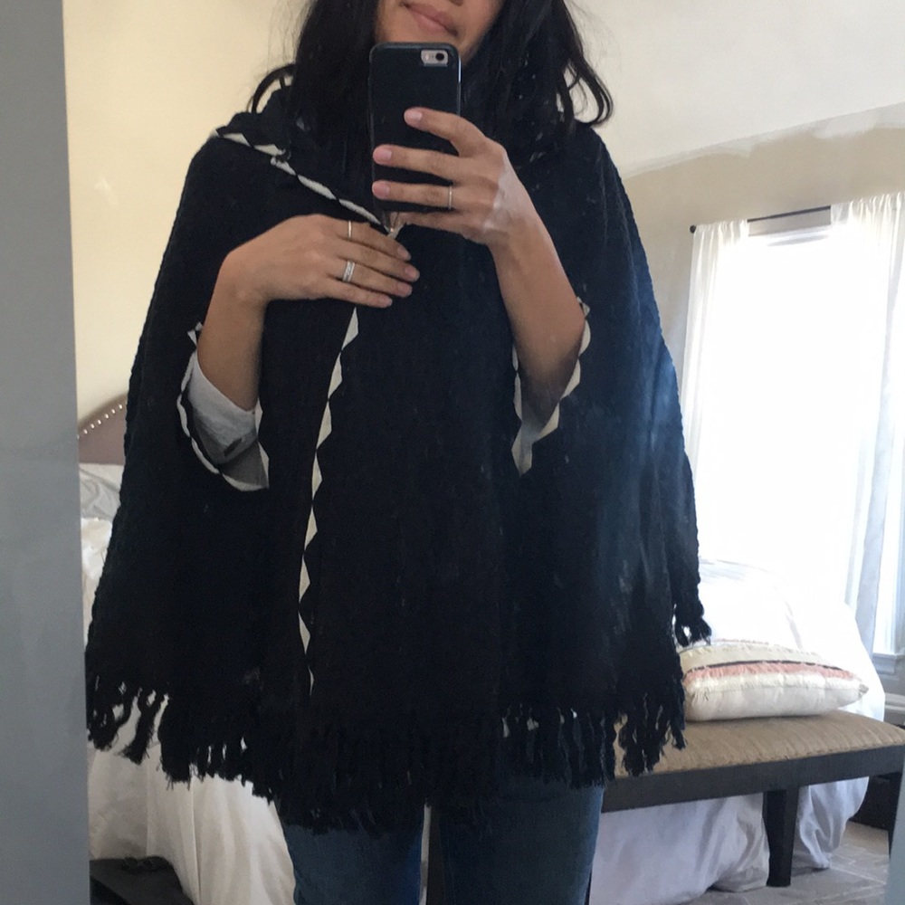 Hooded Fringe Cape